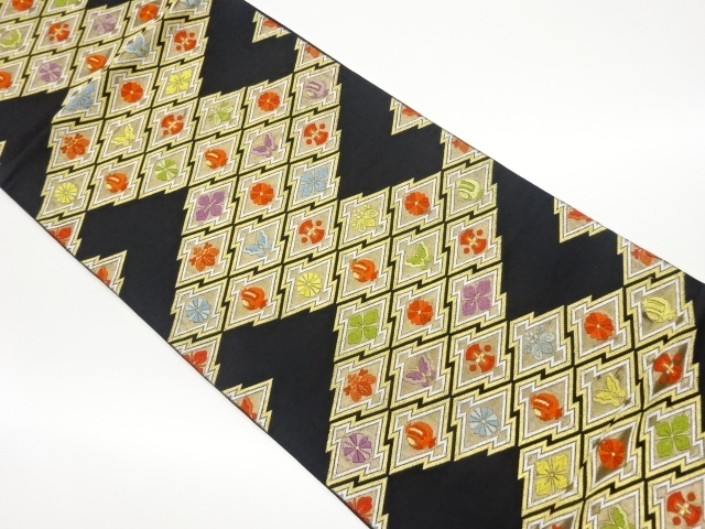 JAPANESE KIMONO / VINTAGE FUKURO OBI / MATSUKAWABISHI & FLOWER